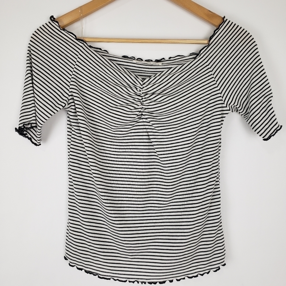 Caution To The Wind Striped Off The Shoulder Top
